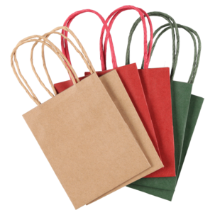 Presentpåse kraftpapper 3 färger 6-pack