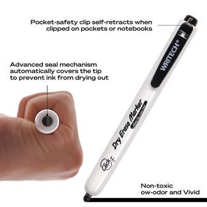 Writech whiteboardpenna 2 mm infällbar spets