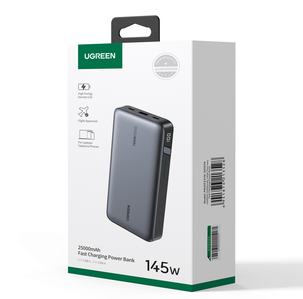 Ugreen Nexode powerbank 25 000 mAh 145 W, 3 porter