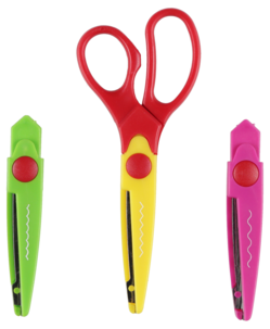 Mønstersakser for barn, 3-pakning, fra 4 år