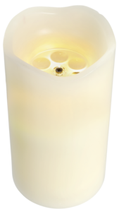 LED-lys av voks med stjerneprojektor, høyde 16 cm