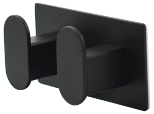 Dobbel selvheftende baderomskrok, svart