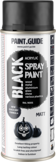 Paintguide sprayfärg svart RAL9005, 400 ml
