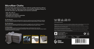 Mikrofiberklut 30 x 30 cm, tørkeklut bil, 50-pakning