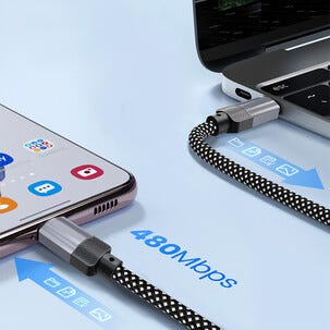 Kangaspäällysteinen USB-C - USB-C Latausjohto 1 m, magneettinen