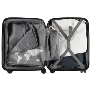 Kabinkoffert med 4 hjul, svart, 20 x 38 x 53 cm, 32 l