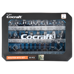 Cocraft frässats för handöverfräs, trä, 30 delar