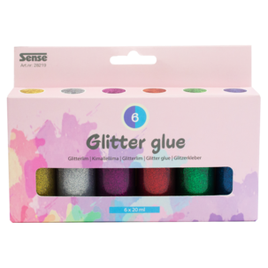 Glitterlim 6-pack, från 3 år