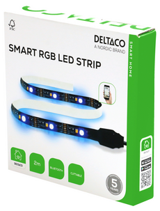 Deltaco smart LED-list med RGB och USB, 2 m