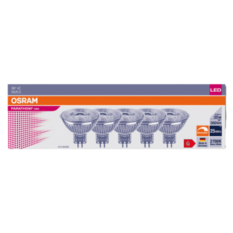 Osram GU5.3 dimbar LED-reflektorpære 4,9 W, 5-pakning