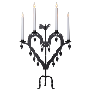 Adventsstake El-Tupp LED 4-armet, svart metall