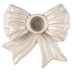 Ljusstake rosett keramik, beige
