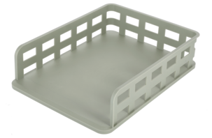 Kontorsett med dokumentordner, penneholder og brevkurv