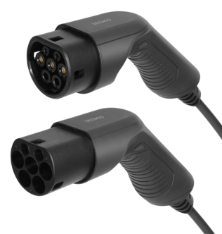 Deltaco laddkabel elbil, typ 2 till typ 2, 1 fas, 7 meter