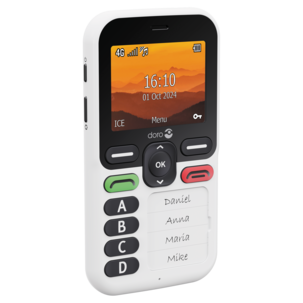 Doro Leva X10 mobiltelefon for eldre, hvit