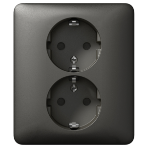 Schneider Exxact 2-vägs infällt vägguttag, antracit