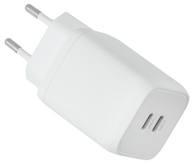 Laddare USB-C Dual GaN PD PPS, 65 W