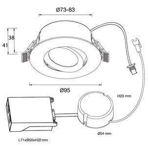 Designlight D-007 downlight LED varmvitt 7 W IP44, vit