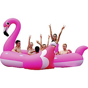 Mega Flamingo, oppblåsbar flåte, 3,7 x 3,7 meter