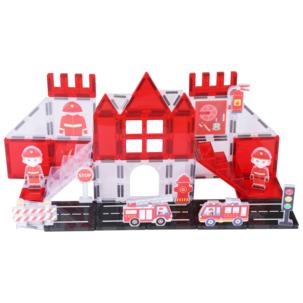 Magnetiska byggklossar brandstation 48 delar, från 3 år