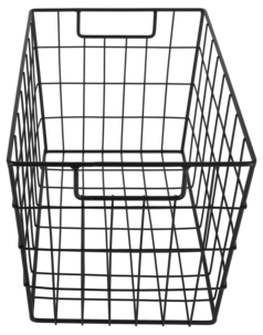 Trådkorg i metall, förvaringskorg svart