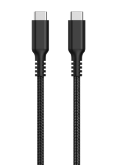 USB-C-kaapeli 3 m USB-C–USB-C kangaspäällysteinen, Clas Ohlson