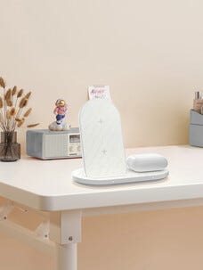 Trådløs 2-i-1 Qi2-lader, hvit
