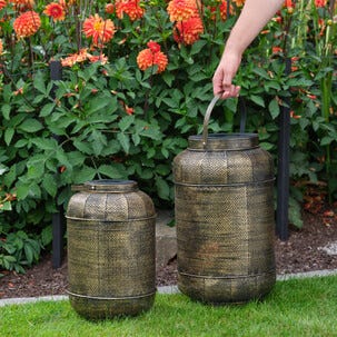 Northlight solcellslykta metall med handtag