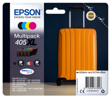 Epson 405XL Matkalaukku Mustekasetti, monipakkaus