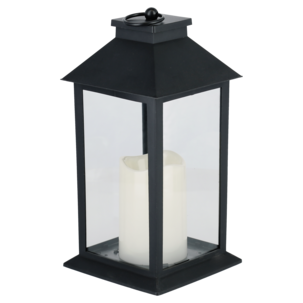 LED-lyhty ajastimella, sisä- ja ulkokäyttöön, musta