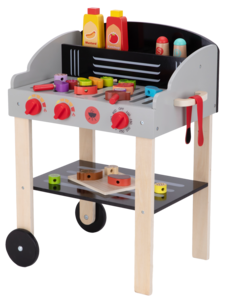 Lekegrill i tre for barn, 26 deler, fra 3 år