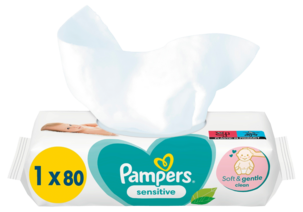 Pampers Sensitive våtservietter, 80-pakning