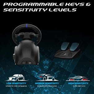 Superdrive 220 RS-5 gamingratt og pedaler, PS5 datamaskin