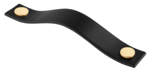 Läderhandtag Levanto svart, 158 mm