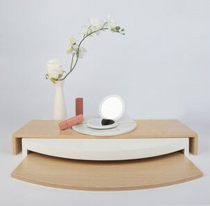 Fickspegel med belysning, laddningsbar, vit