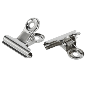 Paperipuristin Bulldog metalli 31 mm hopea, 5 kpl