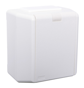 Elko RS enkel stikkontakt påvegg jordet, IP44, Nordic renhvit