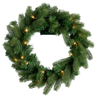 Dørkrans med belysning, batteridrevet LED, 48 cm, Northlight