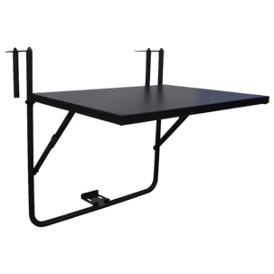 Balkongbord hengende, klappbord, svart metall, 57 x 60 x 43 cm