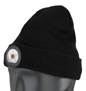 Lue med lykt, LED, svart