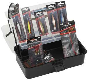 Kinetic Tackle Box Big Kit Saltwater, skrin med fiskeutstyr