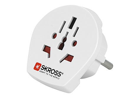 SKROSS World to Europa, reiseadapter