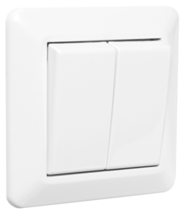 Elko RS infälld strömbrytare dubbeltrapp, Nordic Renvit