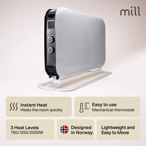 Mill SG2000MEC frittstående gulvovn, 2000 W