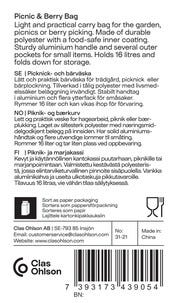 Bær- og soppkurv, sammenleggbar piknikkurv, 16 l