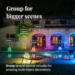 Twinkly Icicle RGB+W LED 5 m istappsslinga utomhus / inomhus.