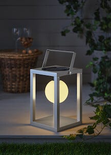 Northlight solcellelykt metall, varmgrå