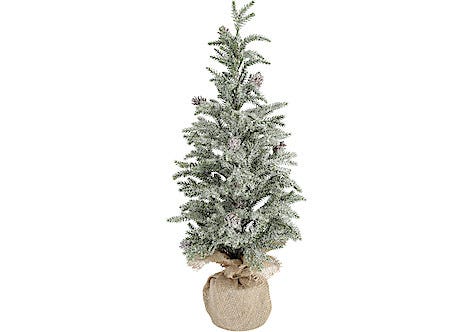 Bordsgran med snö och kottar, 61 cm