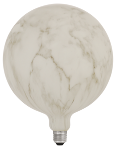 Globlampa LED E27 marmor, varmvit