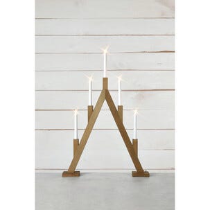 Markslöjd Bjurfors adventsljusstake trä 5 LED, 76,5 cm